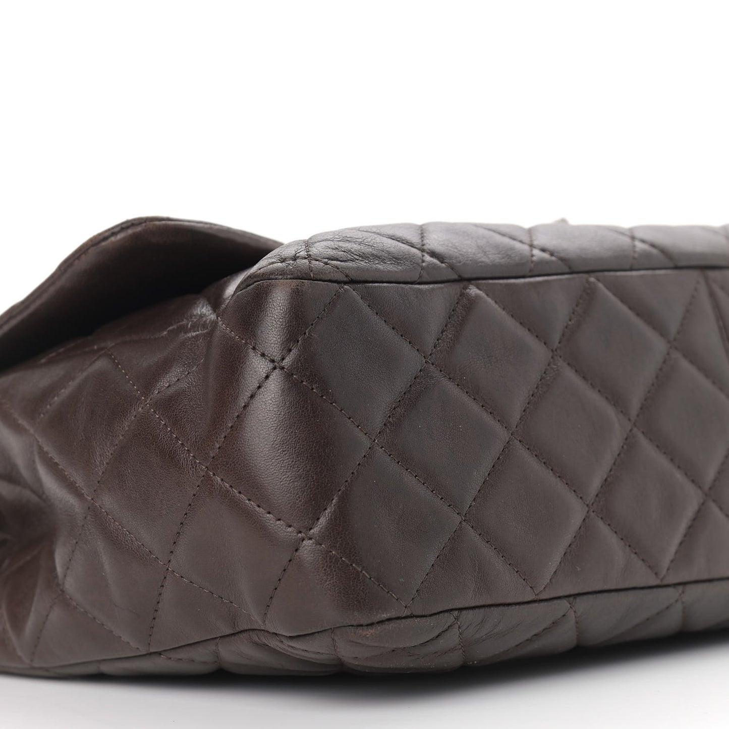 Washed Lambskin Quilted Jumbo Hybrid Reissue Flap Dark Brown