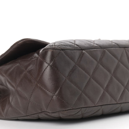 Chanel Washed Lambskin Quilted Jumbo Hybrid Reissue Flap Dark Brown 10 of 11