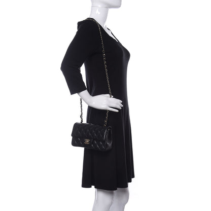 Chanel Lambskin Quilted Mini Rectangular Flap Black 2 of 11