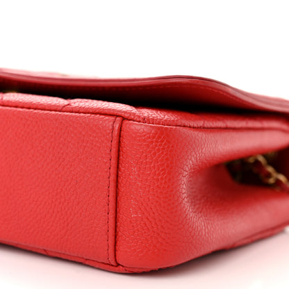 Chanel Caviar Quilted Small CC Filigree Flap Red 10 of 10