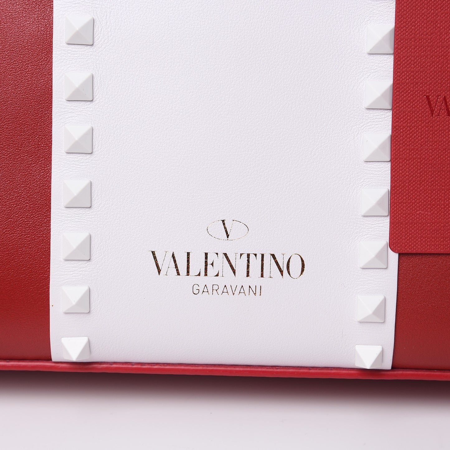 Vitello Colorblock Small Free Rockstud Single Handle Flap Bag Rosso Valentino Optic White
