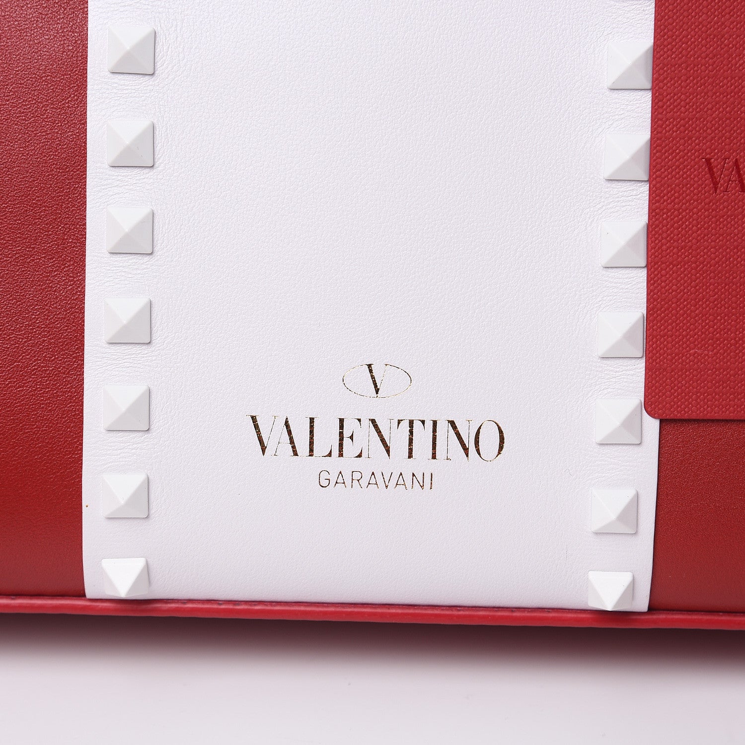 Valentino Garavani Vitello Colorblock Small Free Rockstud Single Handle Flap Bag Rosso Valentino Optic White 10 of 10