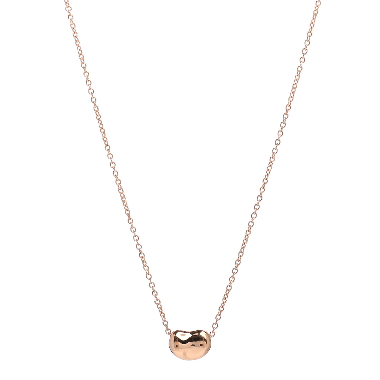 18K Rose Gold 7mm Elsa Peretti Bean Pendant Necklace