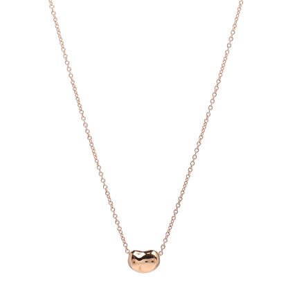 Tiffany 18K Rose Gold 7mm Elsa Peretti Bean Pendant Necklace 1 of 4