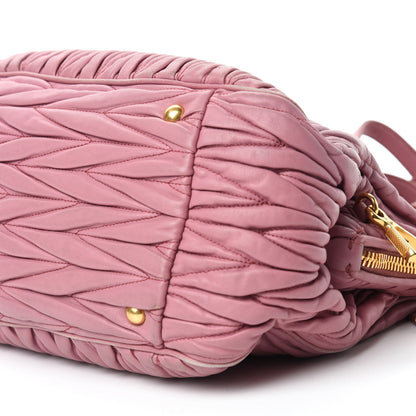 Miu Miu Nappa Matelasse Top Handle Bowler Rosa 7 of 13