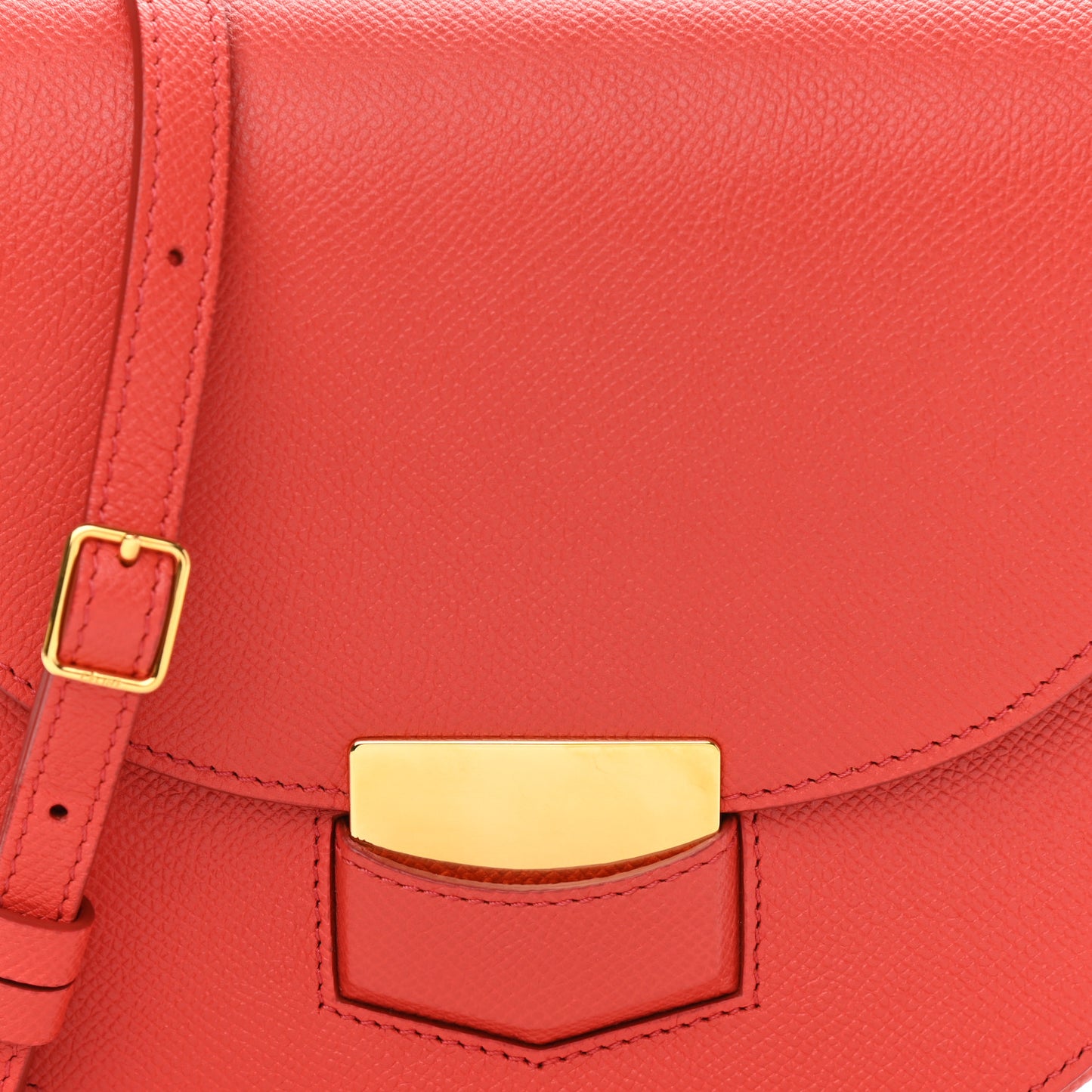 Grained Calfskin Small Trotteur Coquelicot