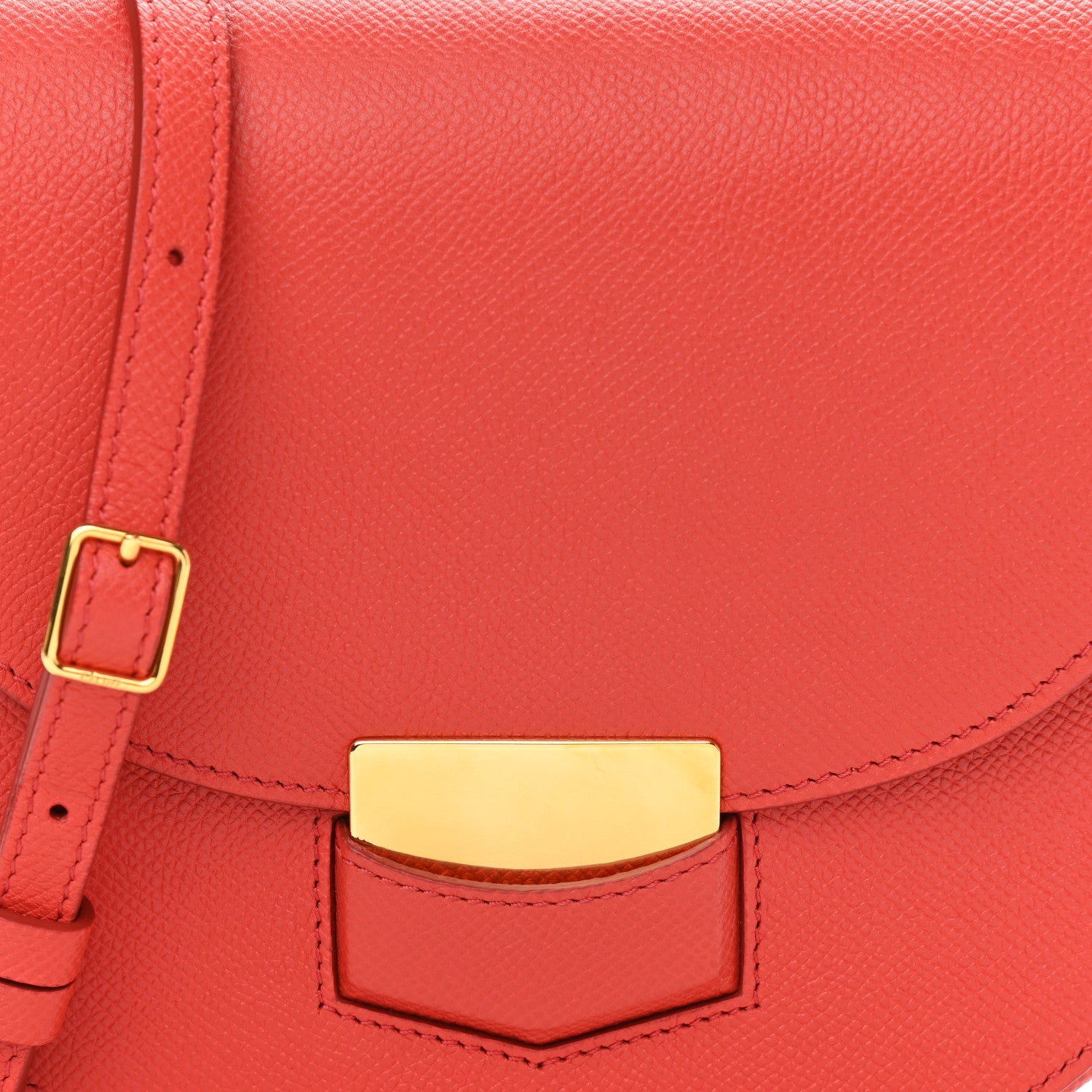 Celine Grained Calfskin Small Trotteur Coquelicot 10 of 10