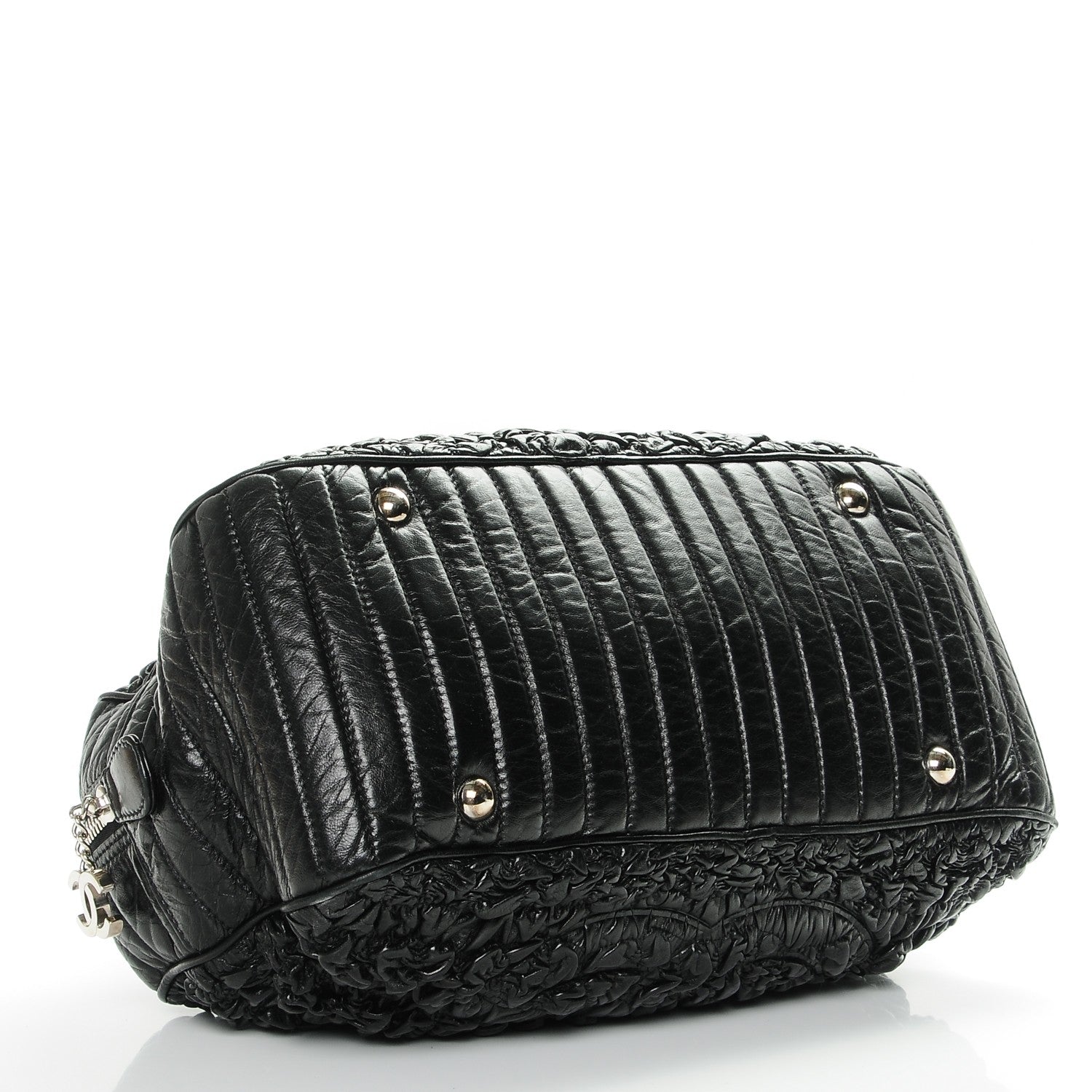 Chanel Lambskin Astrakhan Bowler Black 4 of 7