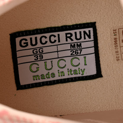Gucci Ultralight Plume Calfskin Monogram Printed Womens Gucci Run Sneakers 39 Pale Pink 6 of 9