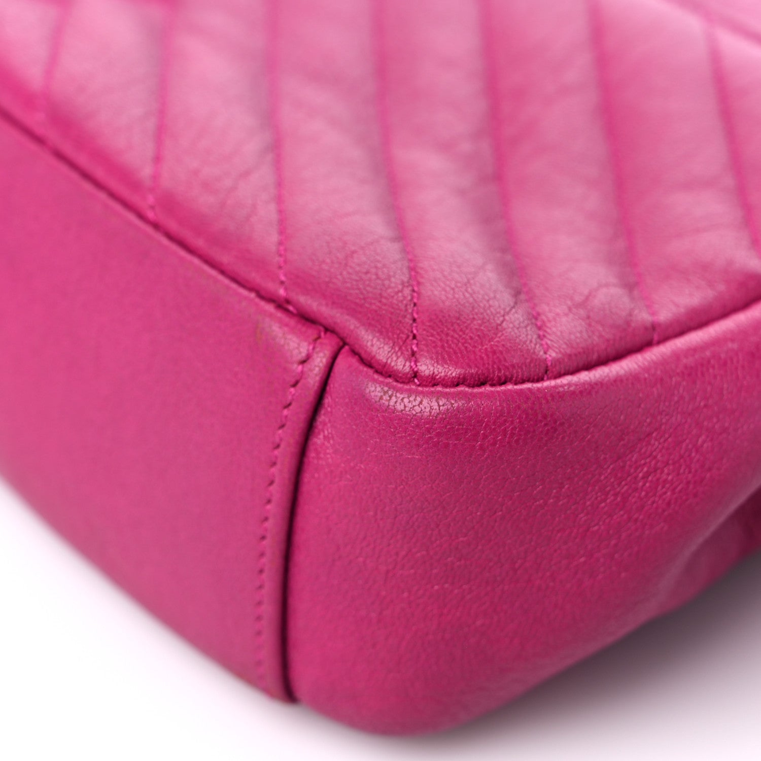 Saint Laurent Sheepskin Matelasse Chevron Medium Monogram Chain Bag Electric Pink 11 of 16