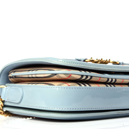 Burberry Patent 1983 Knight Check Link Shoulder Bag Blue Sage 8 of 9