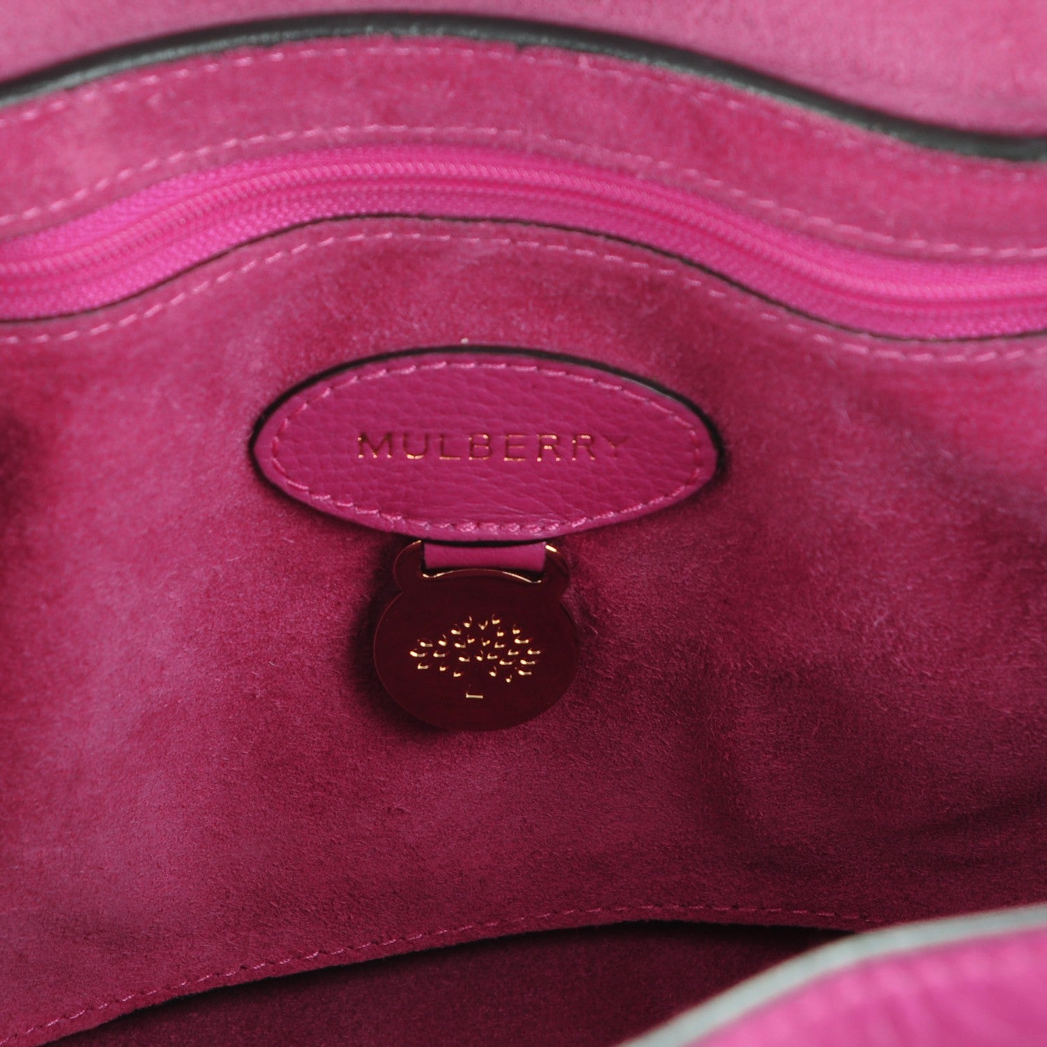 Mulberry Spongy Pebbled Small Bayswater Satchel Hot Fuchsia 6 of 9