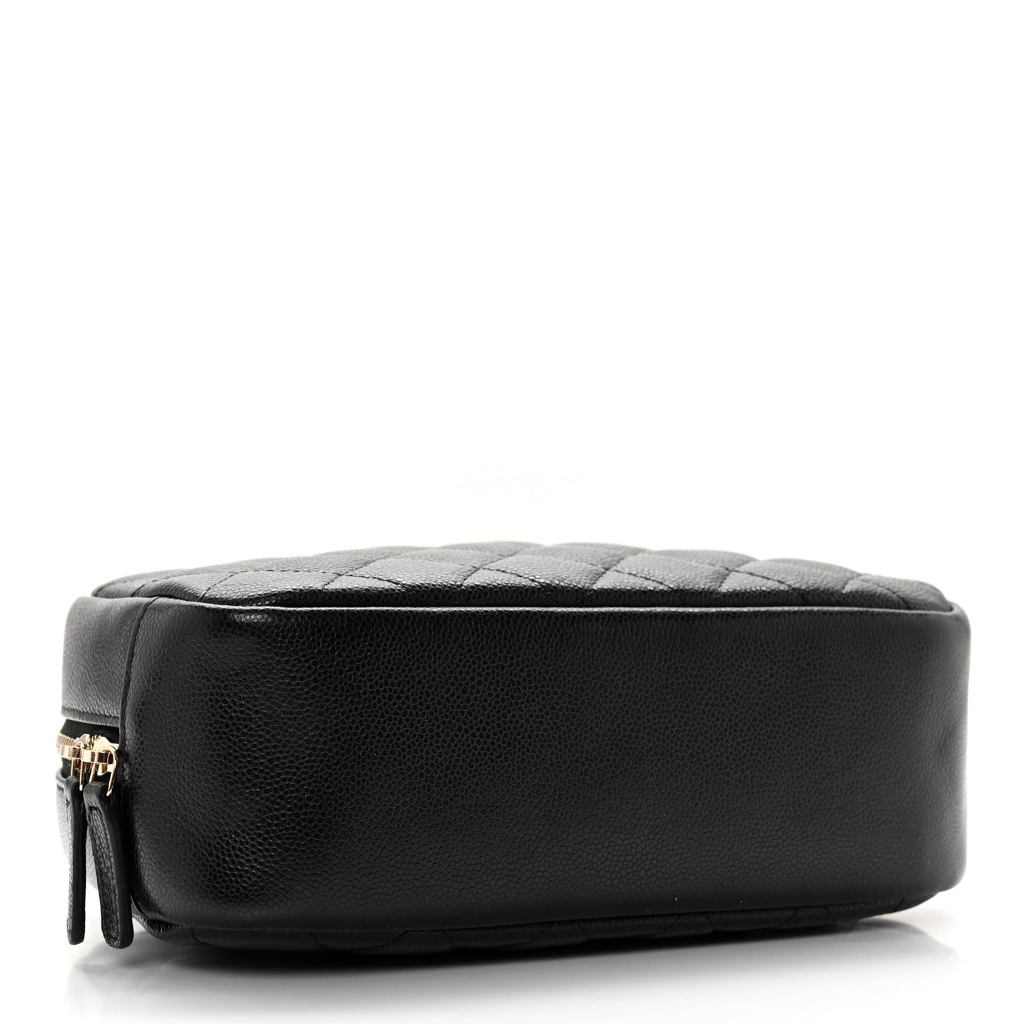 Caviar Quilted Curvy Pouch Cosmetic Case Black