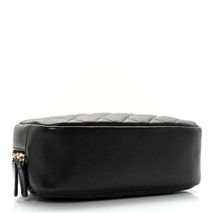 Chanel Caviar Quilted Curvy Pouch Cosmetic Case Black 4 of 8