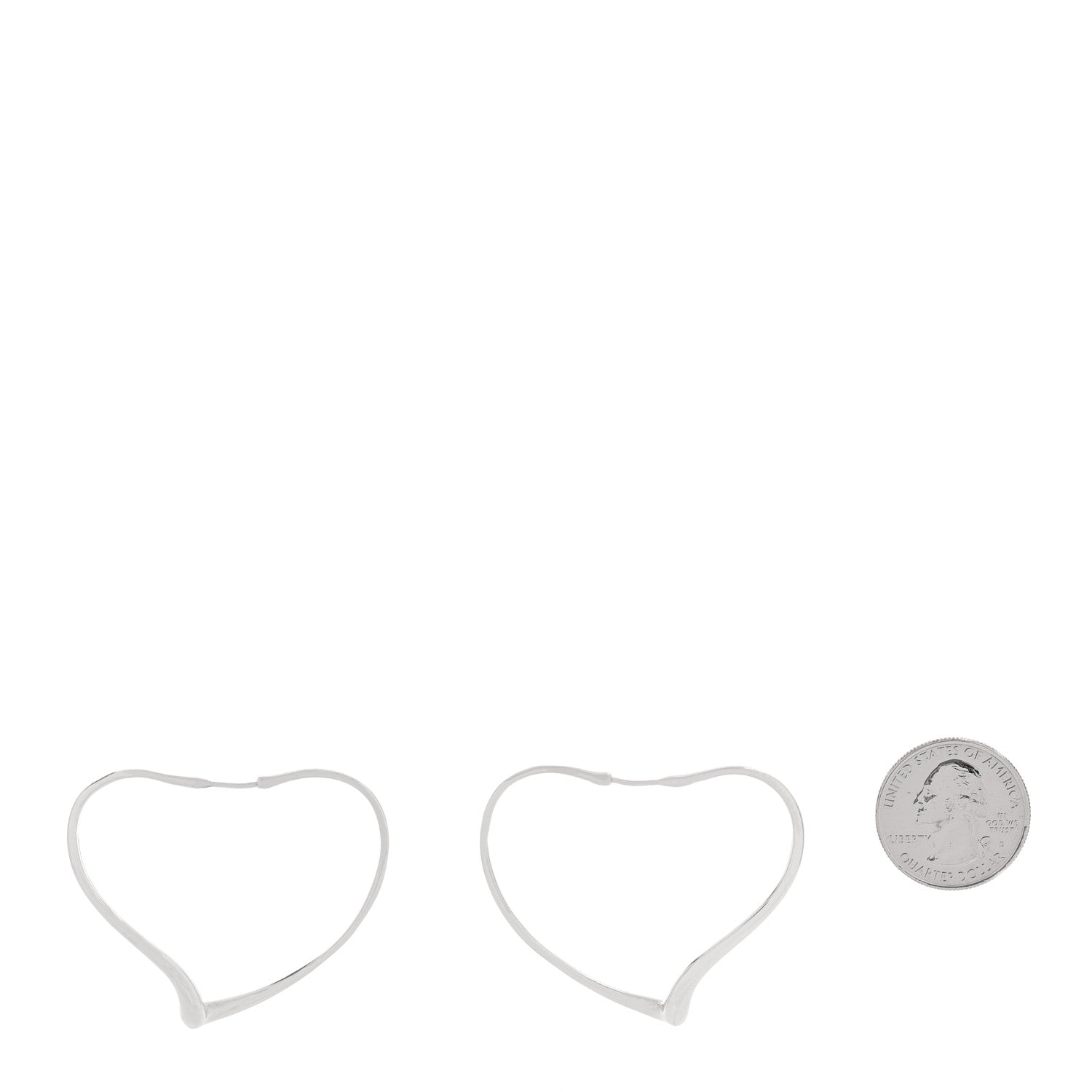 Tiffany Sterling Silver Elsa Peretti Open Heart Hoop Earrings 2 of 4