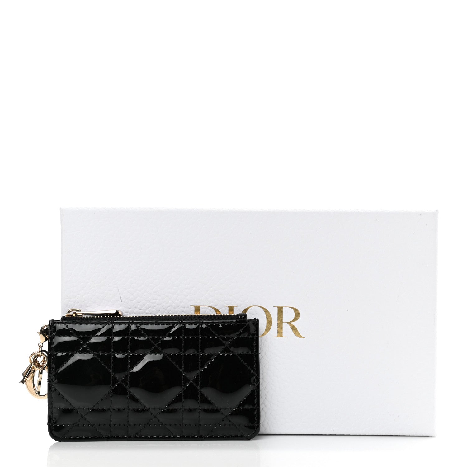 Christian Dior Patent Cannage Lady Dior Key Pouch Black 9 of 9