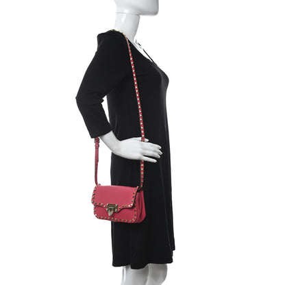 Valentino Garavani Vitello Mini Rockstud Flap Saddle Crossbody Bag Deep Rose 2 of 10