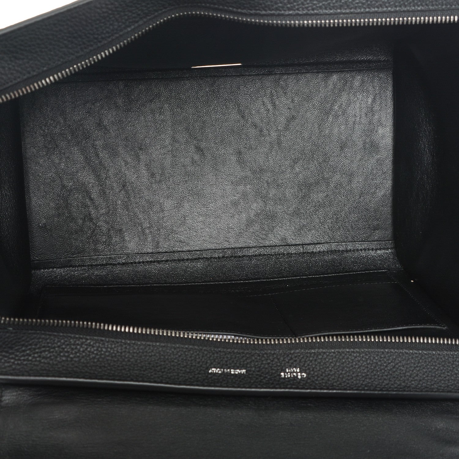 Celine Drummed Calfskin Suede Medium Trapeze Black 5 of 7