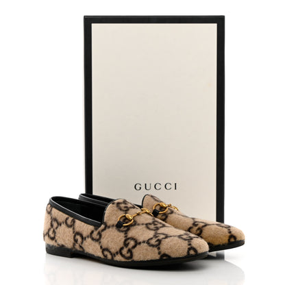 Gucci Covered Wool GG Monogram Womens Jordaan Loafers 36 Beige Ebony Black 15 of 15