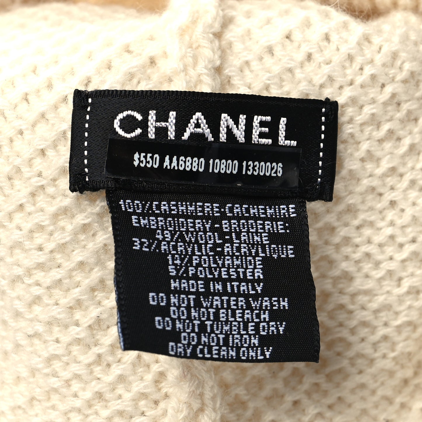 Cashmere CC Beanie Hat White Pink
