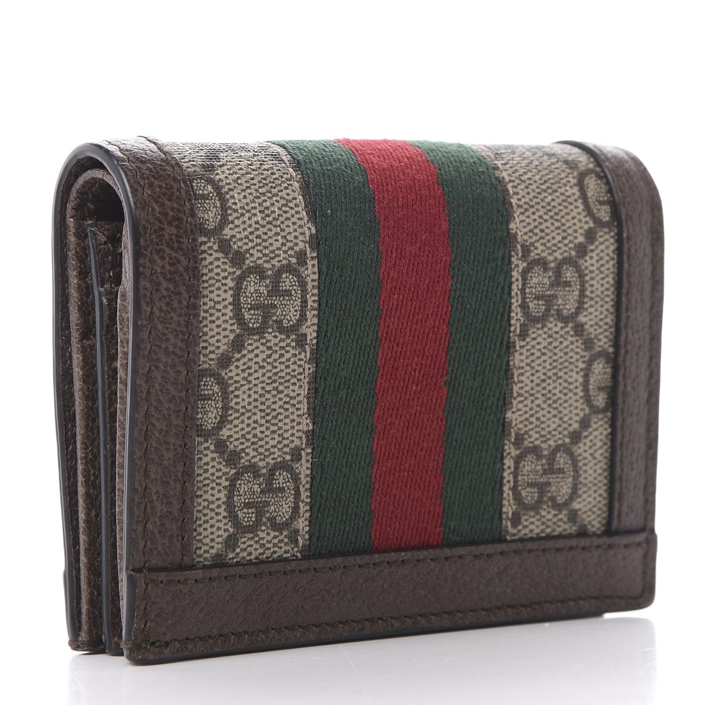 GG Supreme Monogram Web Ophidia Card Case Beige New Acero