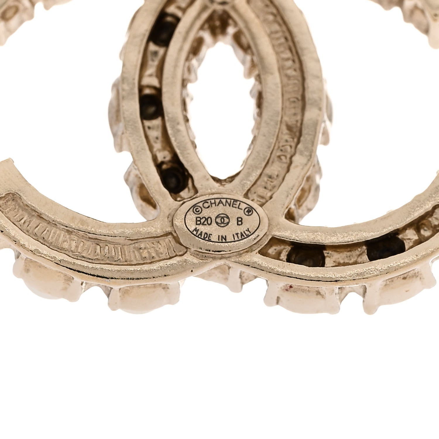 Chanel Crystal Pearl CC Dazzling Domino Earrings Gold 4 of 5