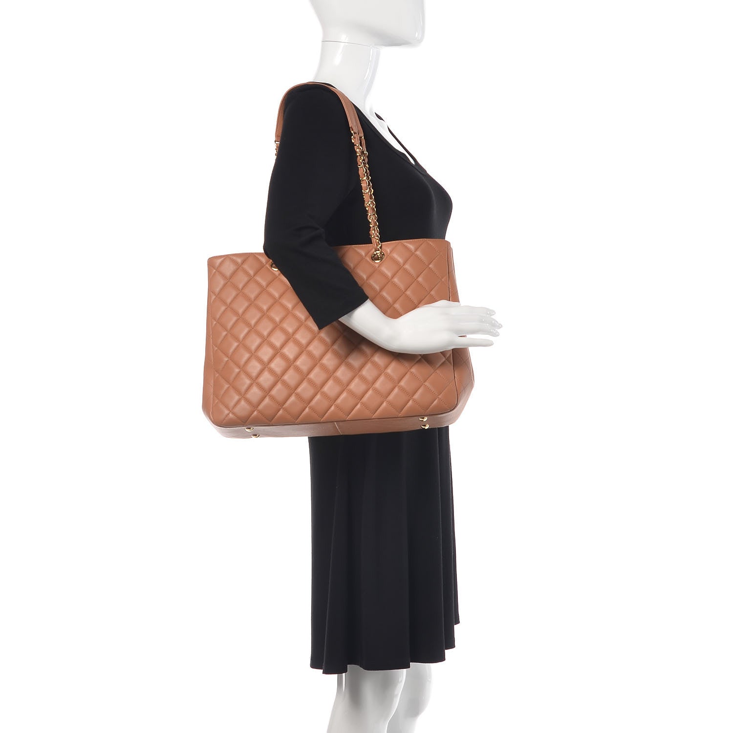 Chanel Calfskin Quilted Timeless Tote Beige 2 of 10