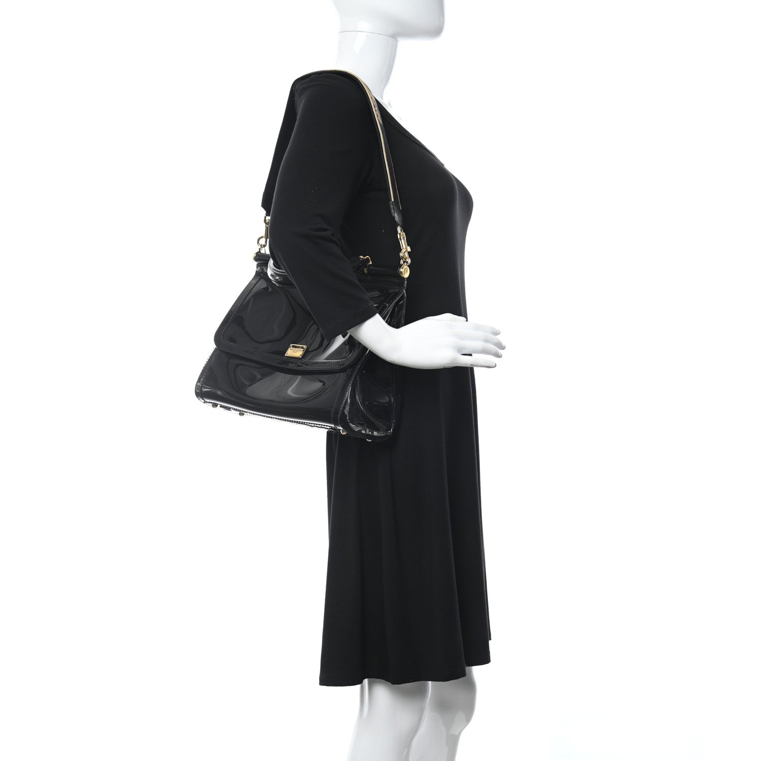 Dolce & Gabbana Rubber Miss Sicily L'Amore Satchel Black 2 of 8