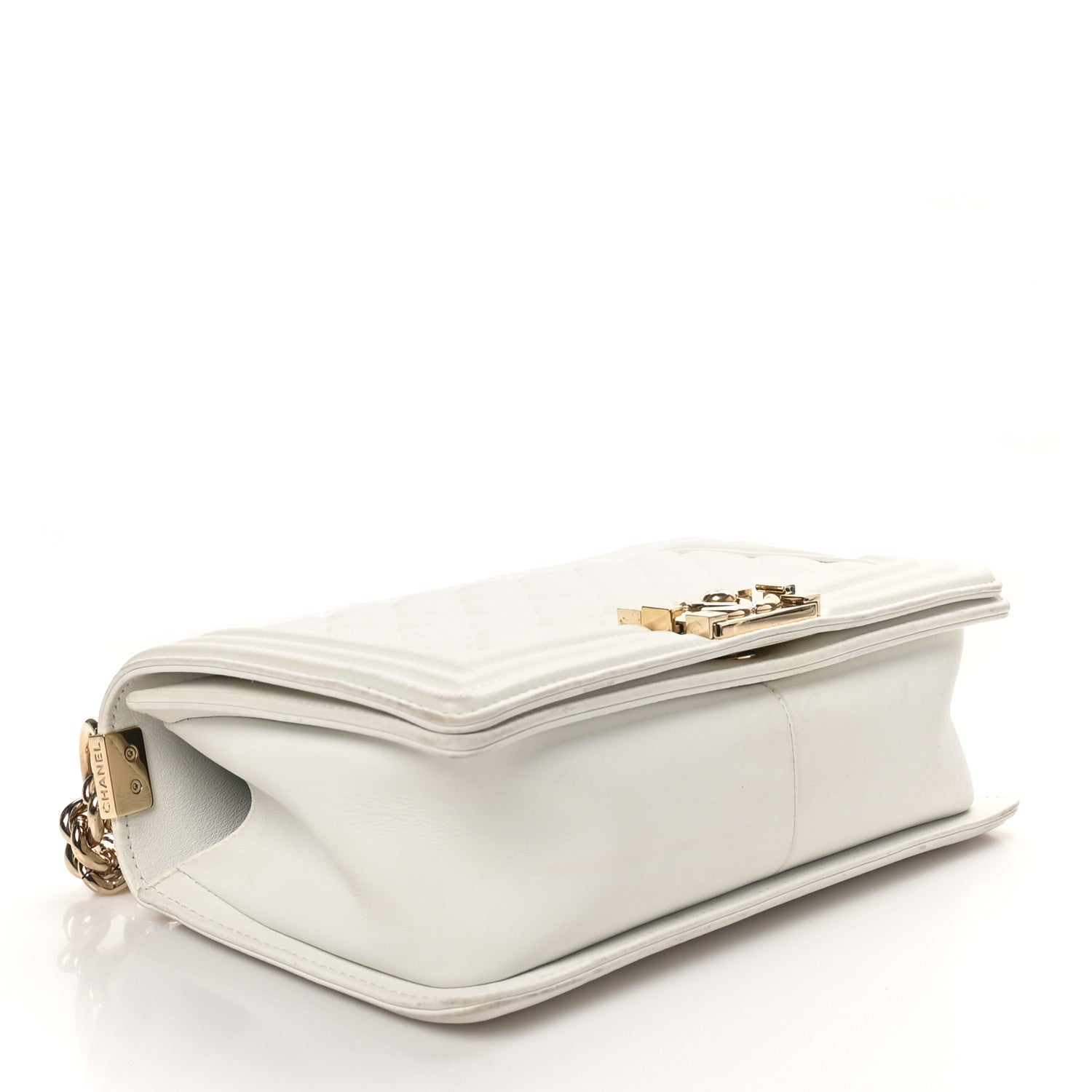 Chanel Lambskin Quilted Medium Boy Flap White 4 of 10