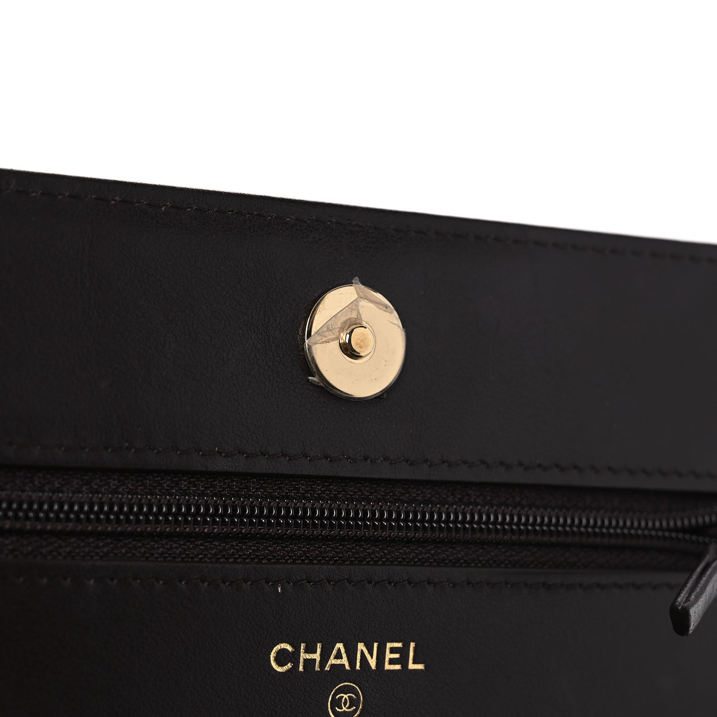 Caviar Quilted Boy Wallet On Chain WOC Dark Brown