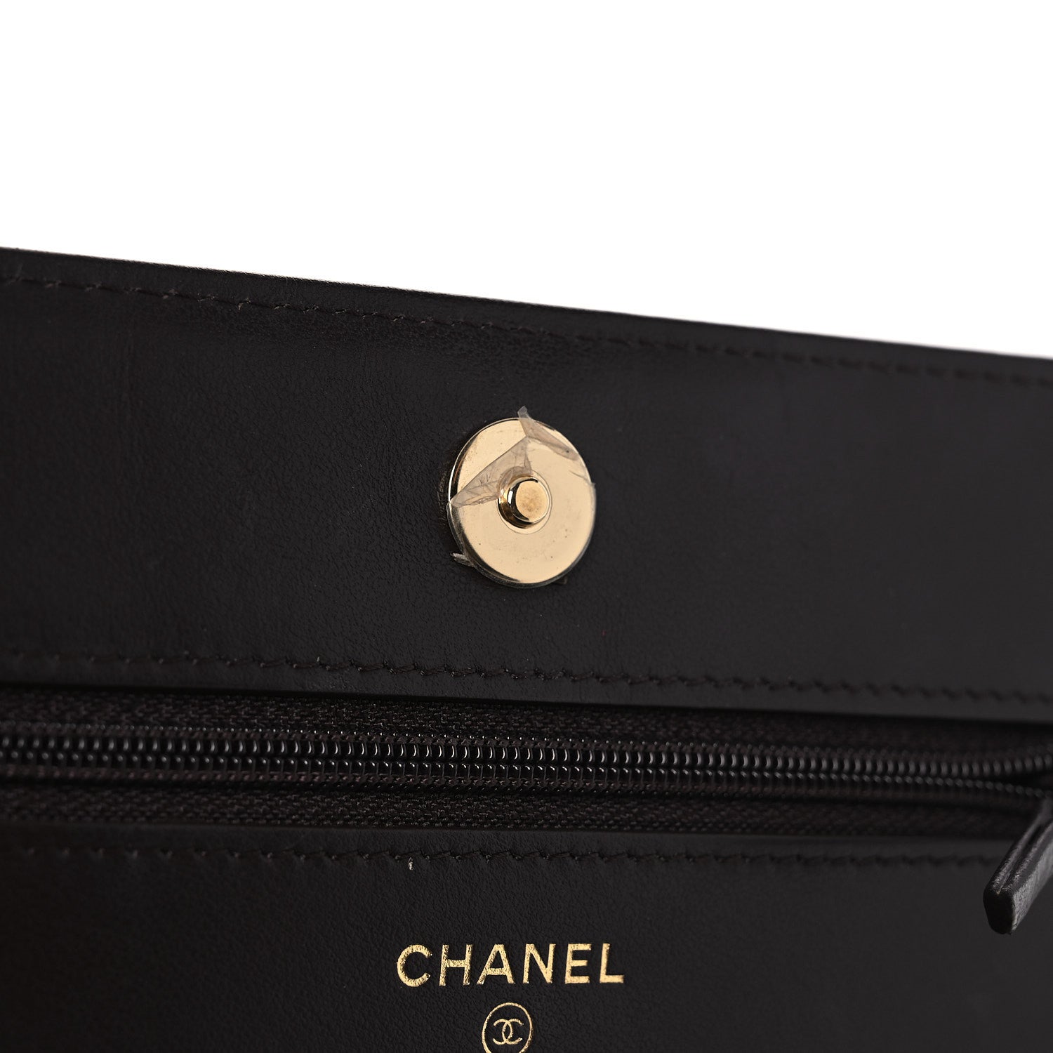 Chanel Caviar Quilted Boy Wallet On Chain WOC Dark Brown 12 of 13