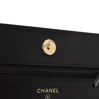 Chanel Caviar Quilted Boy Wallet On Chain WOC Dark Brown 12 of 13