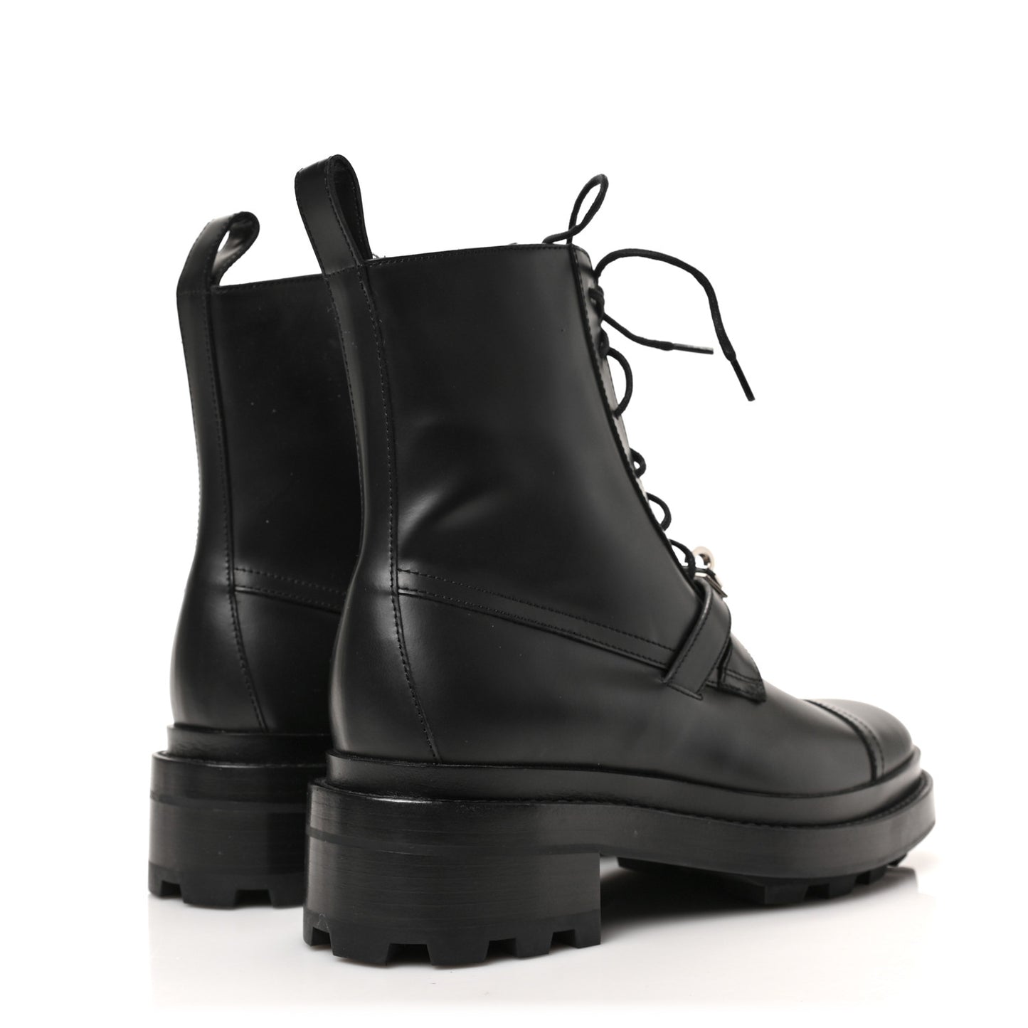 Glossed Calfskin Funk Ankle Boots 37.5 Black