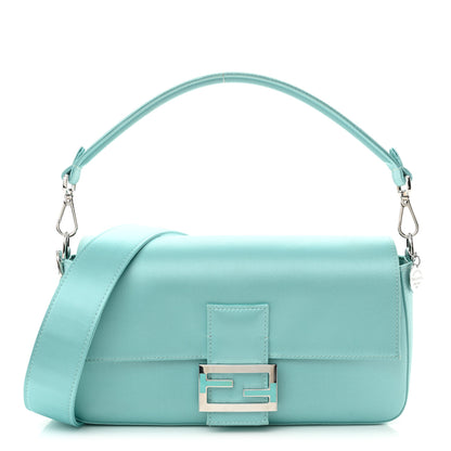 Fendi X TIFFANY Satin Nappa Silver Baguette Blue Tiffany Silver 1 of 13