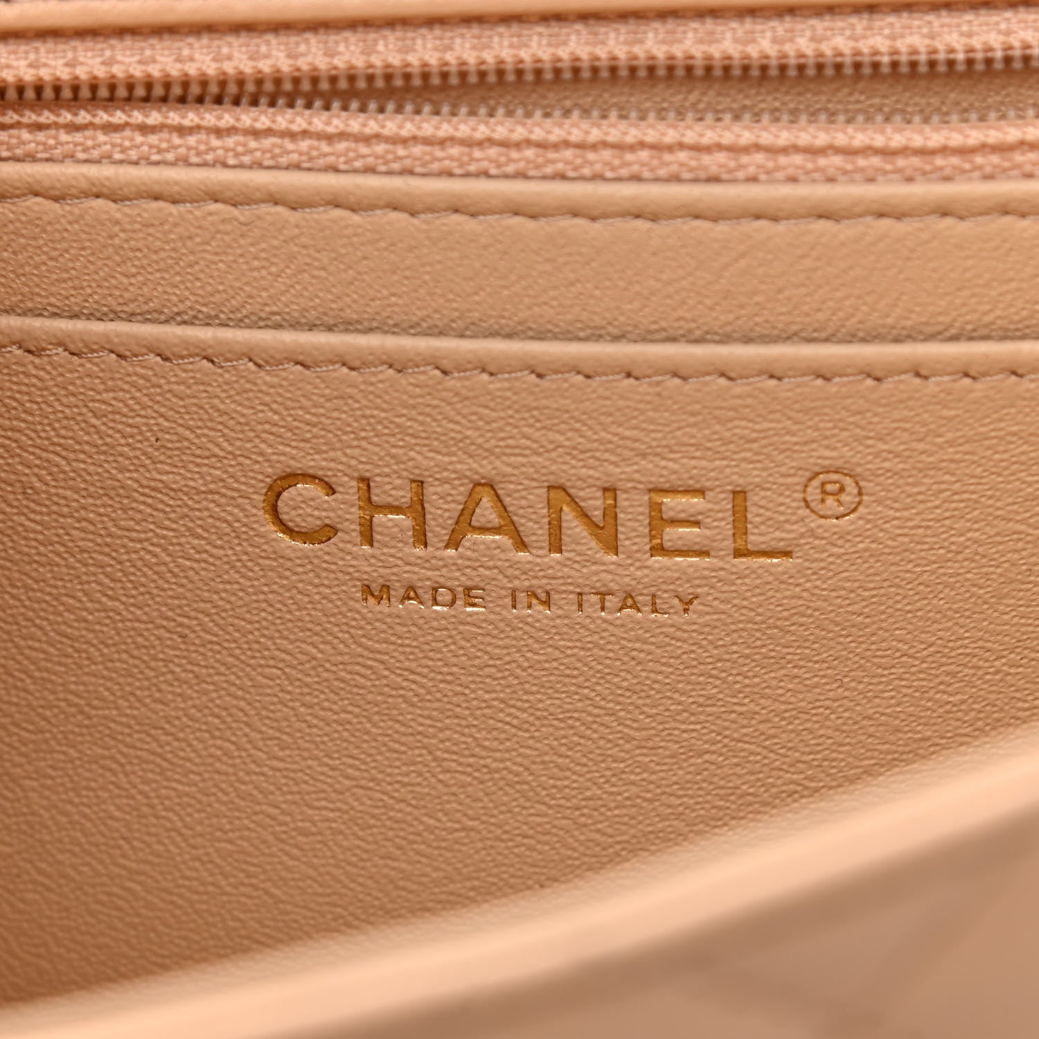 Chanel Lambskin Quilted Mini Square Flap Beige 5 of 8