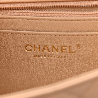 Chanel Lambskin Quilted Mini Square Flap Beige 5 of 8