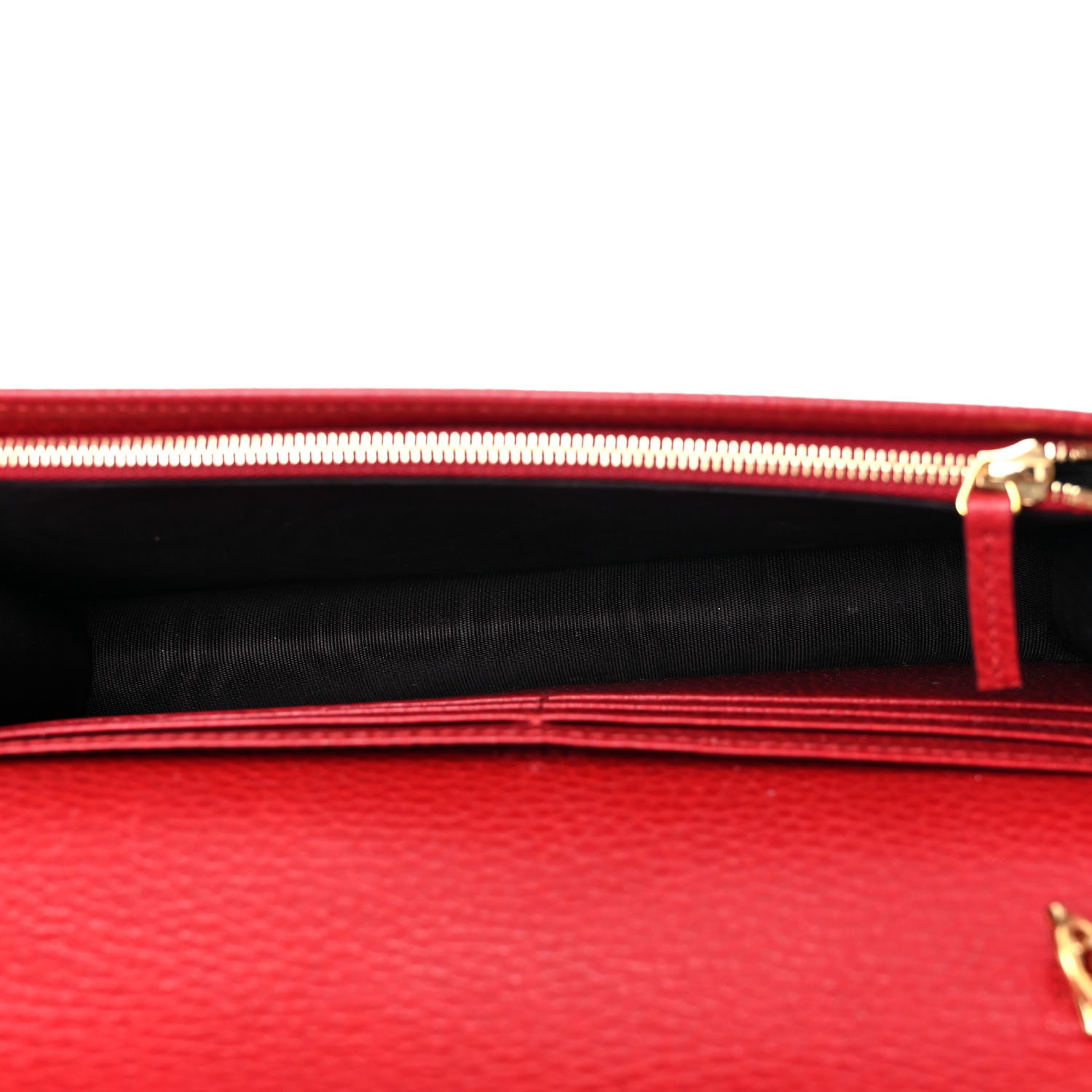 Gucci Dollar Calfskin Mini GG Marmont Chain Wallet Hibiscus Red 5 of 15
