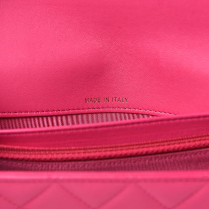 Chanel Lambskin Quilted Wallet on Removable Chain Fuchsia 7 of 16