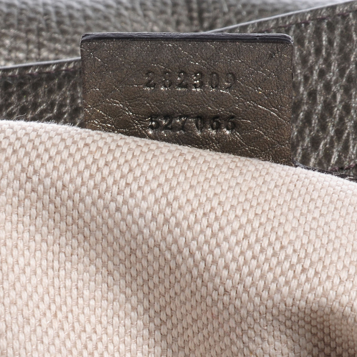 Gucci Metallic Pebbled Calfskin Medium Soho Shoulder Bag Sasso 7 of 7
