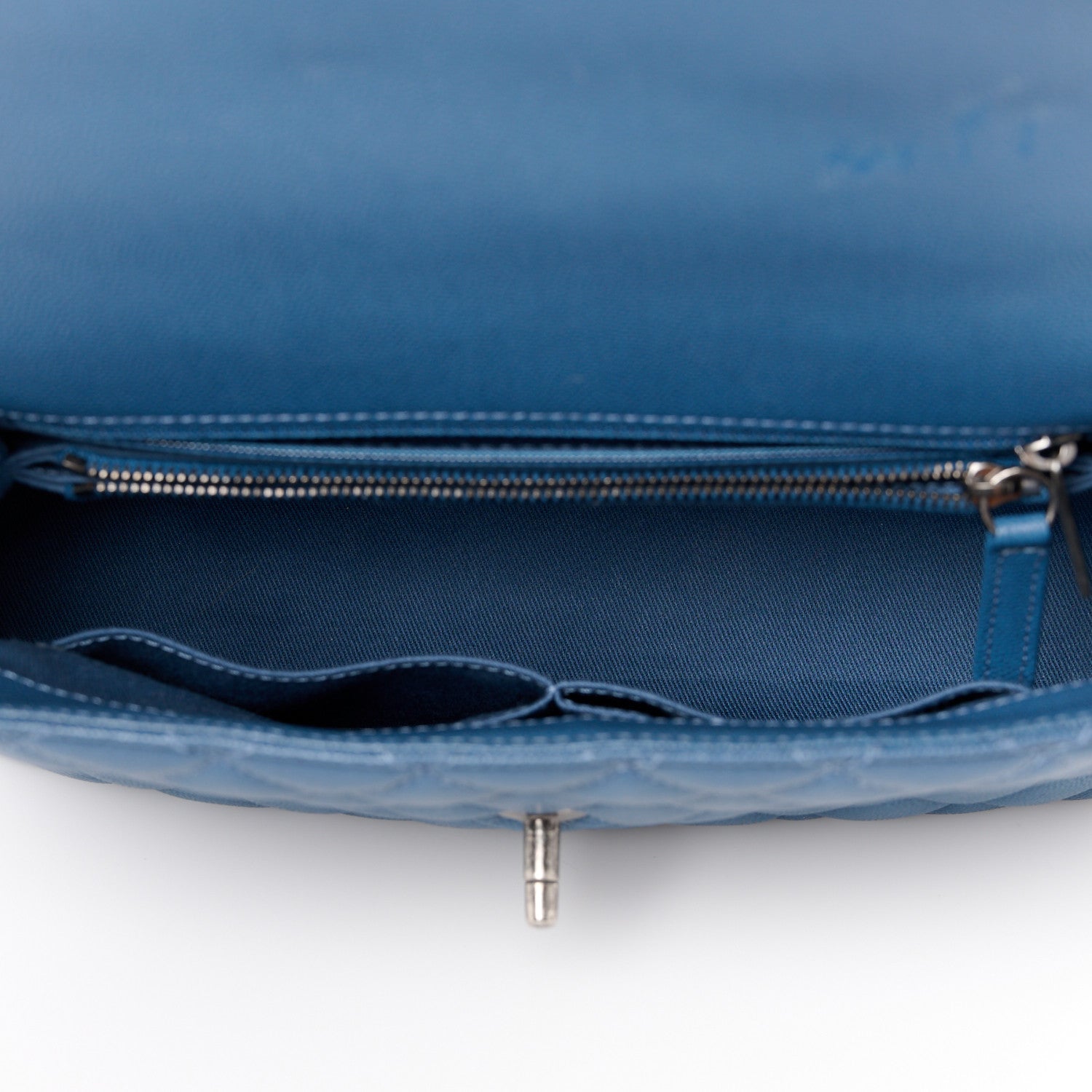 Chanel Caviar Quilted Small Coco Handle Flap Blue 5 of 11