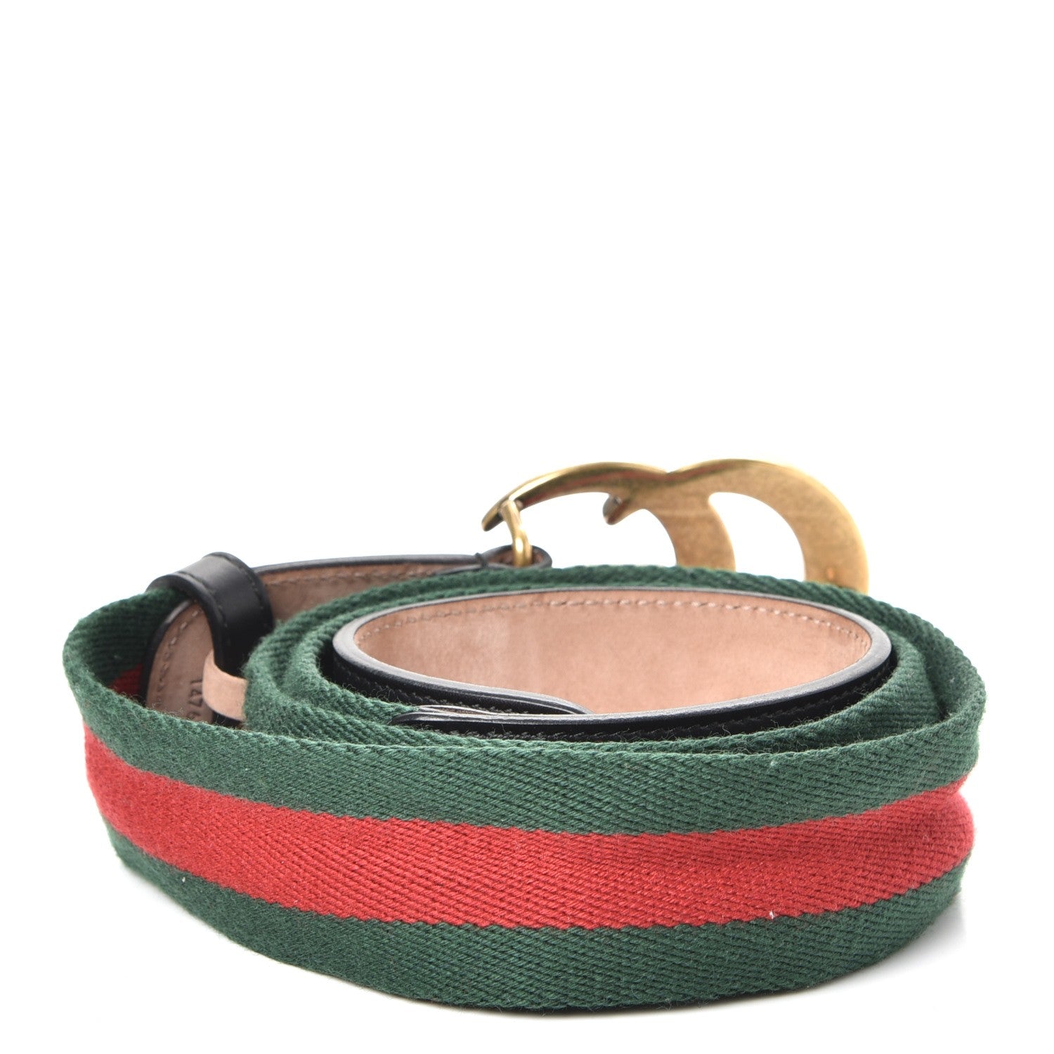 Gucci Nylon Calfskin Double G Web 40mm Belt 95 38 Green Red Black 3 of 7