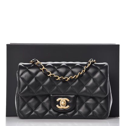 Chanel Lambskin Quilted Mini Rectangular Flap Black 8 of 8