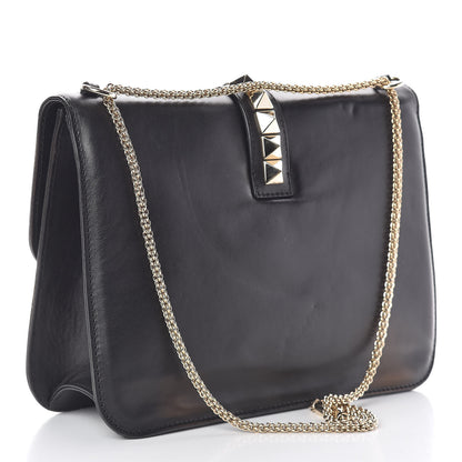 Valentino Garavani Vitello Extra Large Glam Lock Rockstud Flap Black 4 of 24