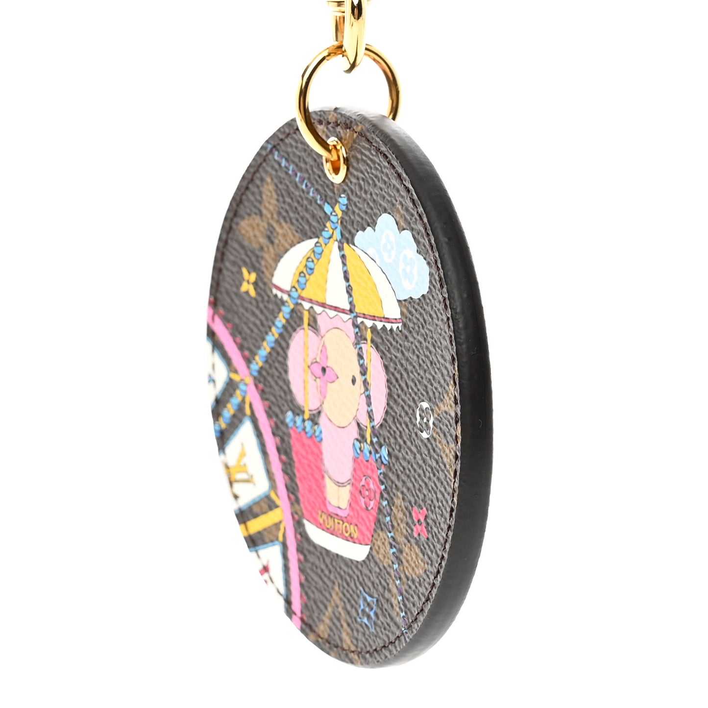 Monogram 2020 Christmas Animation Big Wheel Bag Charm Key Ring Rose Ballerine