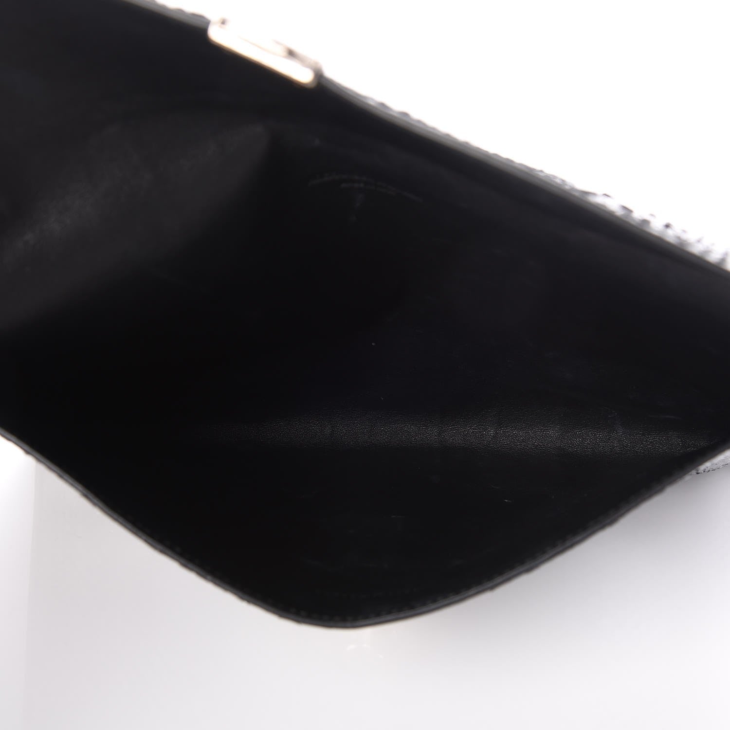 Alexander McQueen Metallic Python Embossed Skull Envelope Clutch Silver 7 of 10
