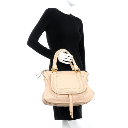 Chloe Calfskin Braided Medium Marcie Satchel Nude Pink 2 of 12