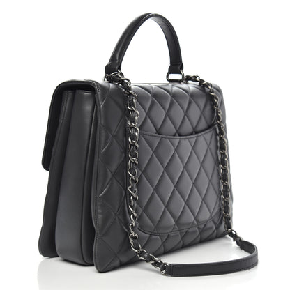 Chanel Lambskin Quilted Large Trendy CC Dual Handle Flap Bag Dark Grey 3 of 15