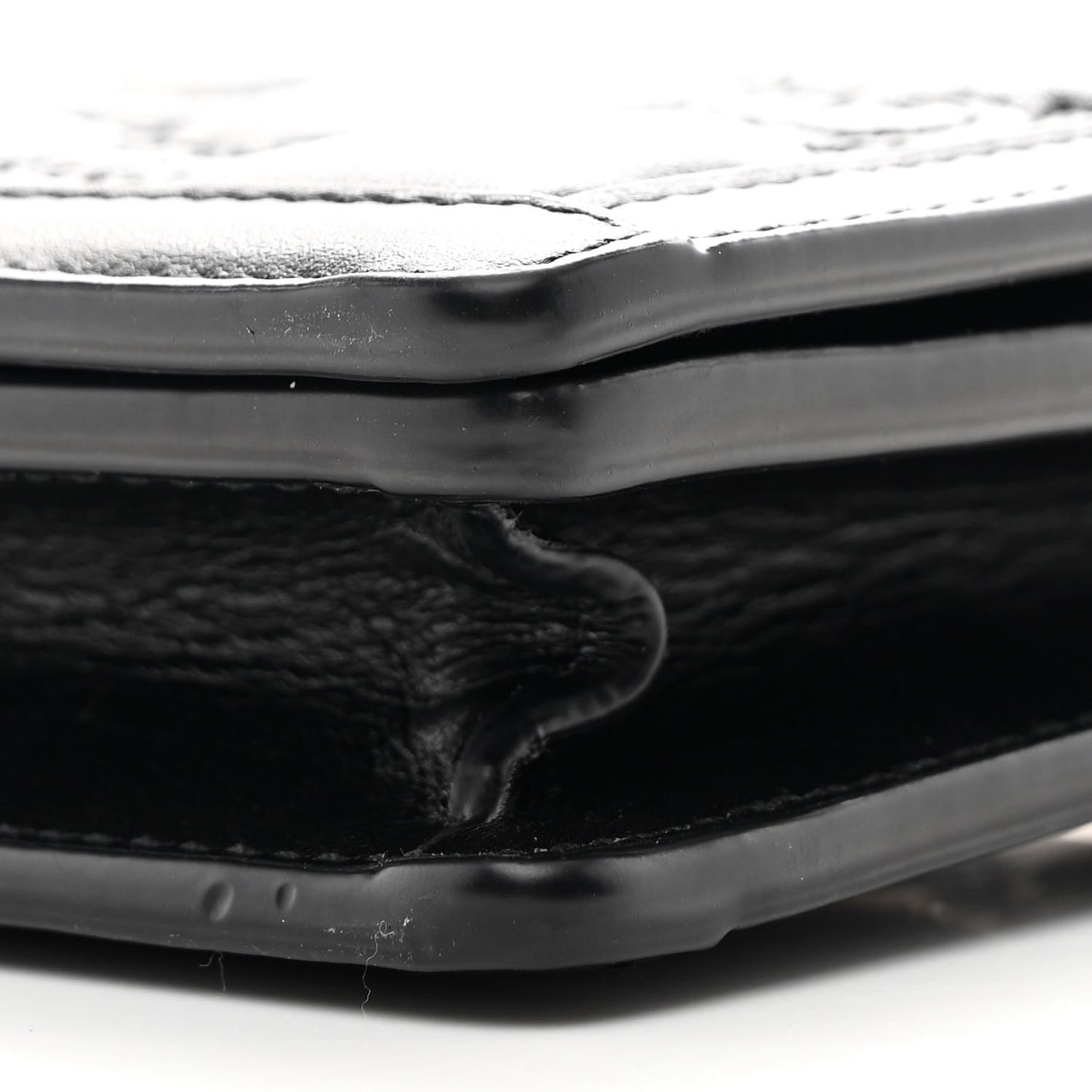 Calfskin GG Matelasse Chain Wallet Black