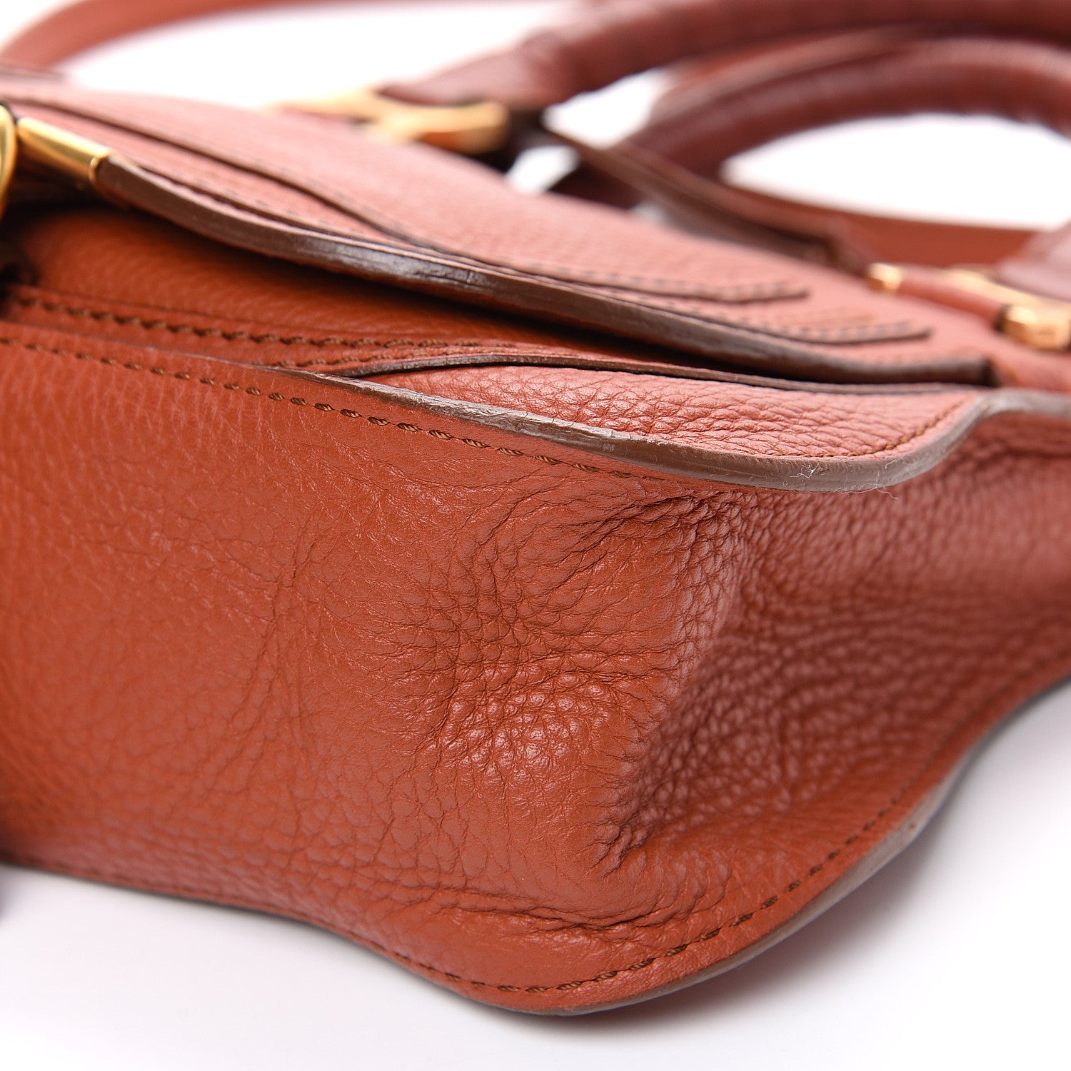 Chloe Calfskin Baby Marcie Satchel Whiskey 8 of 11