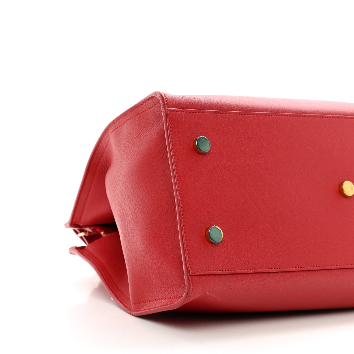 Saint Laurent Calfskin Small Monogram Cabas Lipstick Red 8 of 10